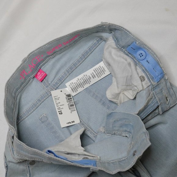 the Childrens place girl pant Blue Sky wash Skinny Slim Bottom Size 10 - Picture 7 of 7